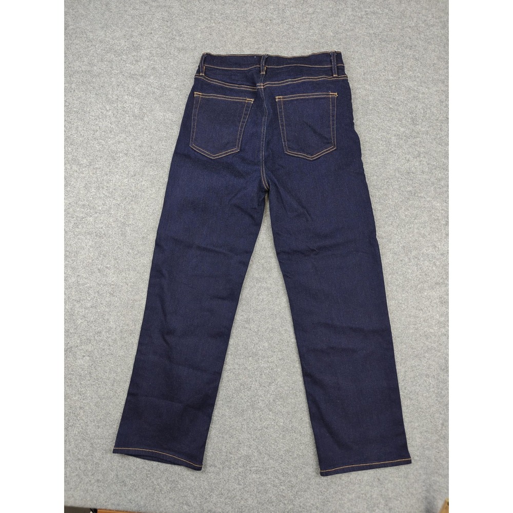 Frame Le Sleek Straight Jeans Womens 31 Blue Dark Wash Mid Rise Stretch 31x30 - Picture 6 of 11